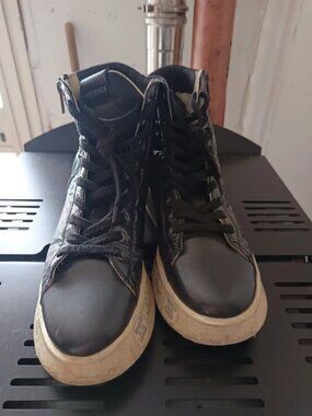 Women's Black High-top Casual Sneakers, Size EU 40, US 9